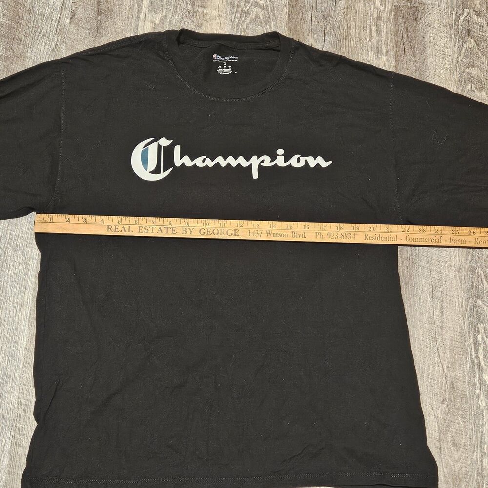 Champion Authentic Athletic Wear Black Long Sleeve Thick T-Shirt Size XL Logo - Picture 5 of 10